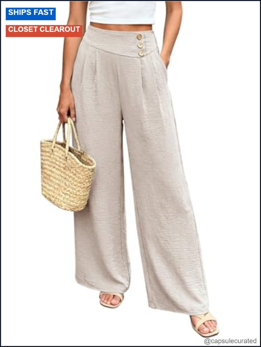Wide Leg Palazzo Pants High Waisted Summer Flowy Lounge Pants Beach Vacation